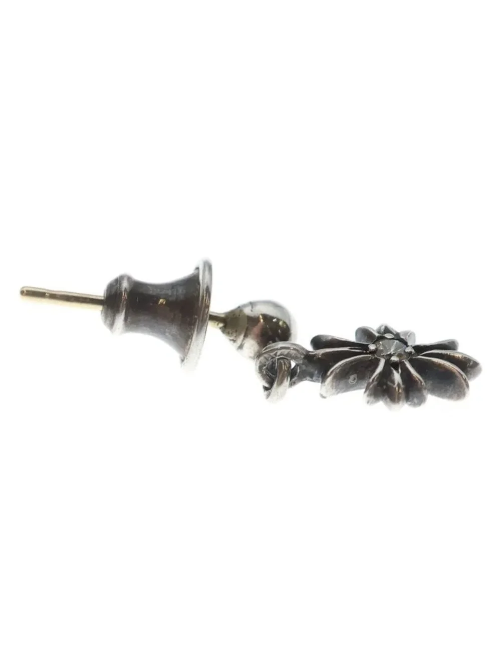 Chrome Hearts Tny CH Pls Dia Tiny CH Plus Drop Earrings Silver